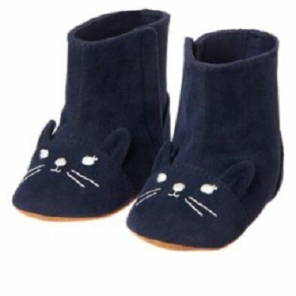 5/$10 Gymboree baby shoes NWOT Size 3 Navy Kitty Cat